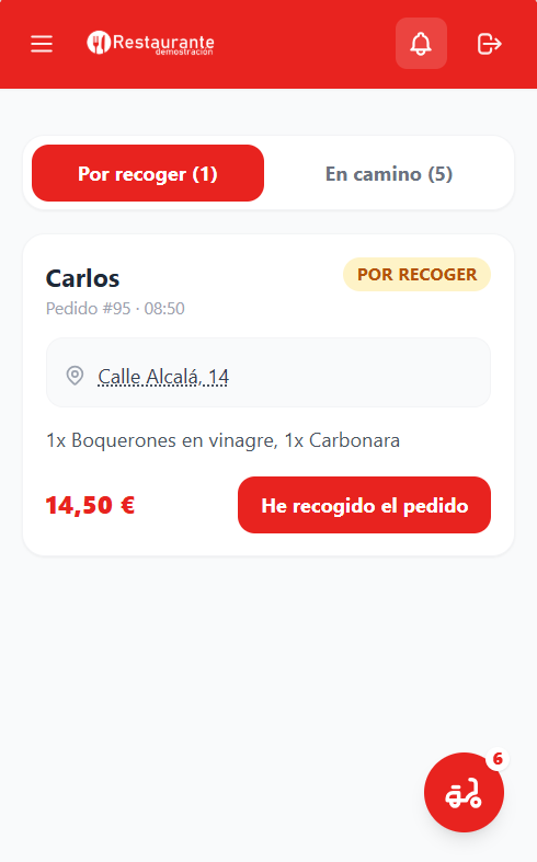Delivery y Recogida